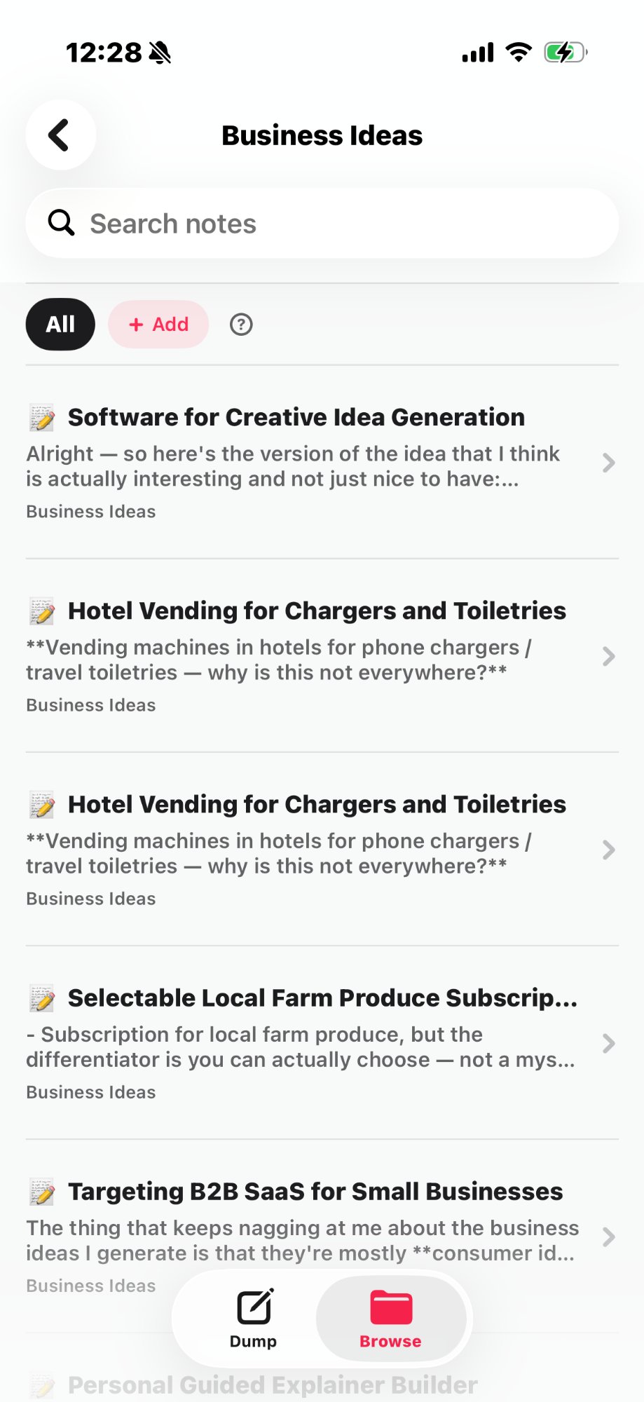 Smart categorization screenshot